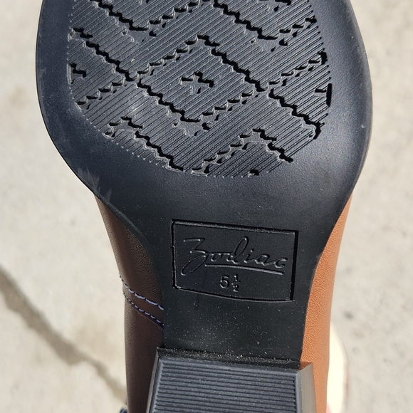 Zodiac Dawson Western Tall Boots - Brown/Cream Leather - Size 5.5M- NEW - Picture 6 of 16